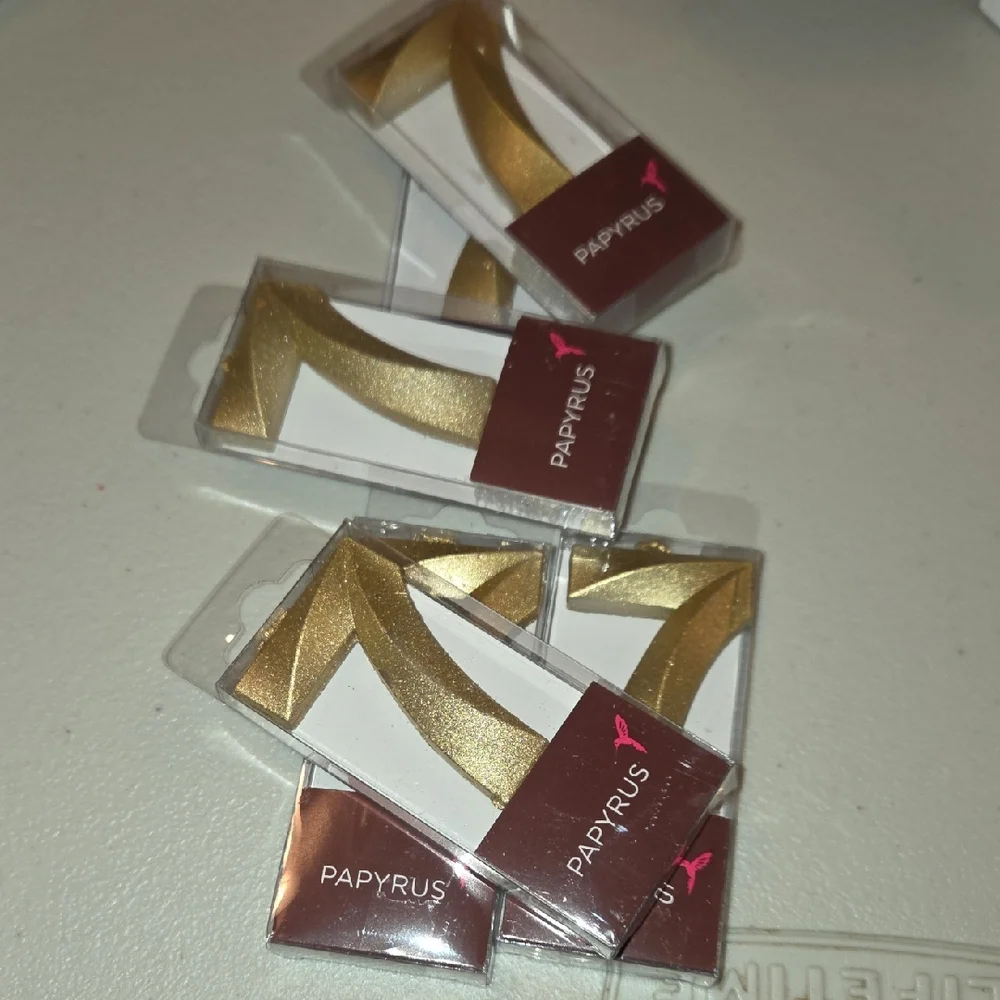 New GOLD #7 PAPYRUS Celebration Candles 6 Pack